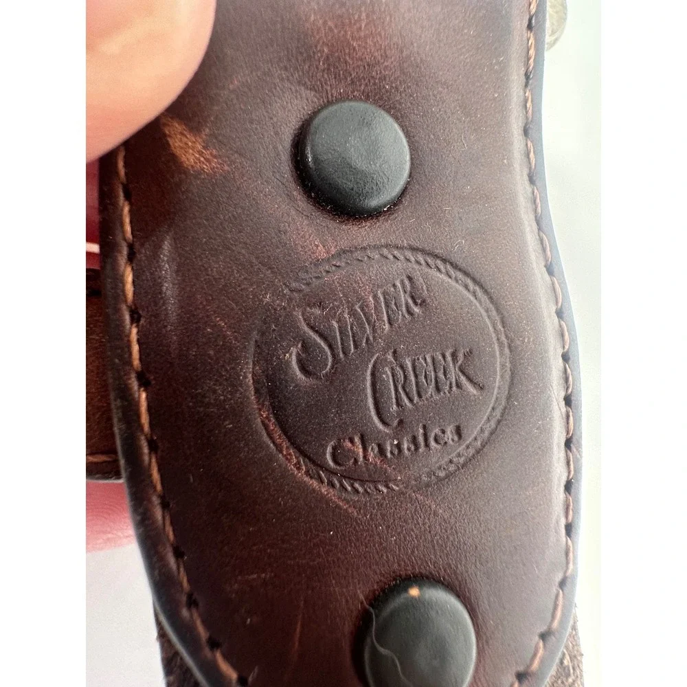 Silver Creek Classics Mens Brown Leather Belt 36 Western Distressed